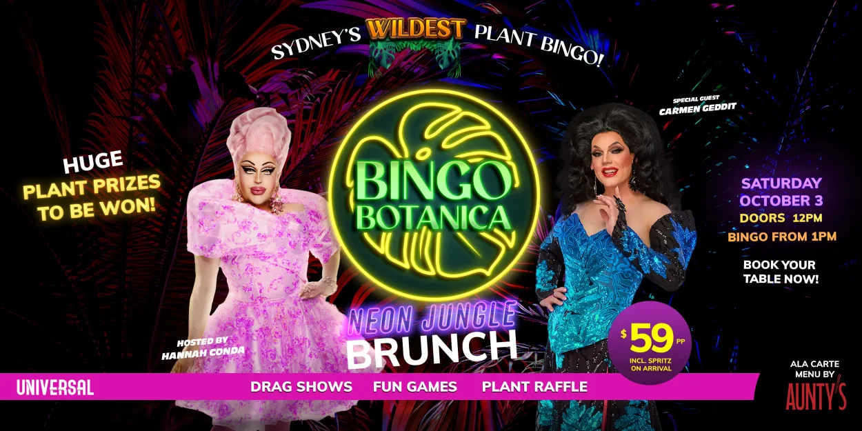 BINGO BOTANICA: NEON JUNGLE BRUNCH Sat 3 Oct