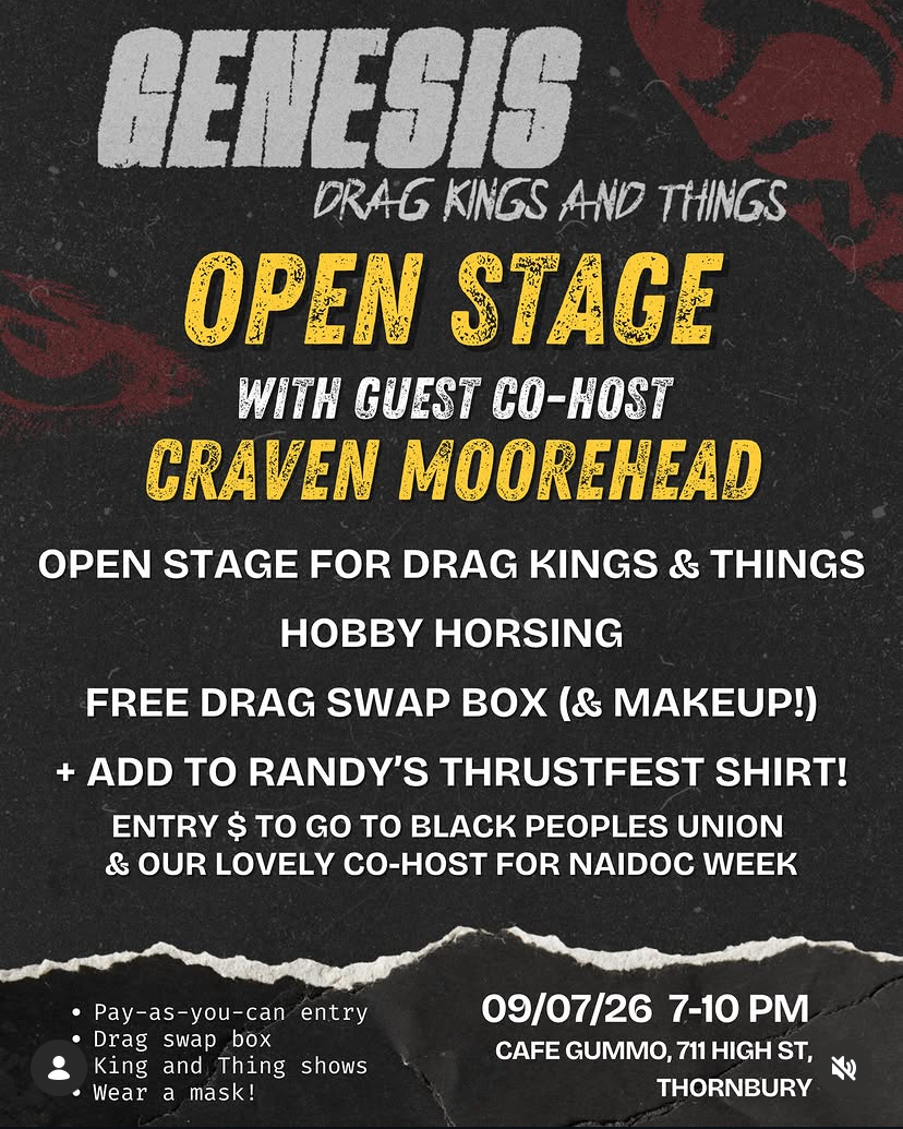 Genesis: Drag Kings & Things Open Stage with Craven Moorehead