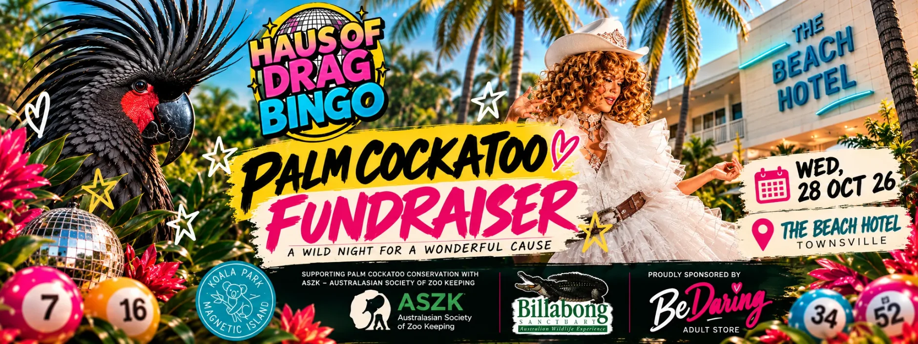 Haus of Drag Bingo – Palm Cockatoo Fundraiser Townsville