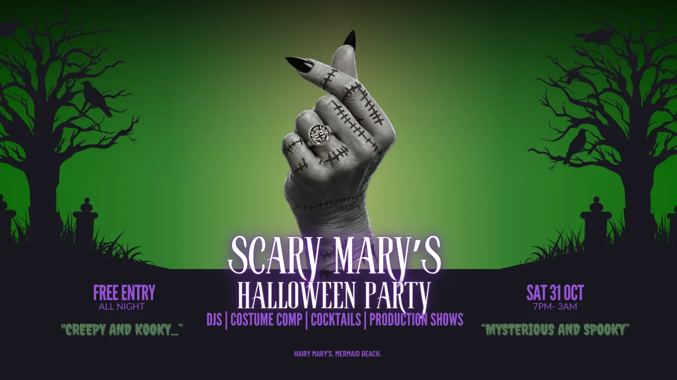 Scary Mary's Halloween Party FREE Entry Costume Party Gold Coast